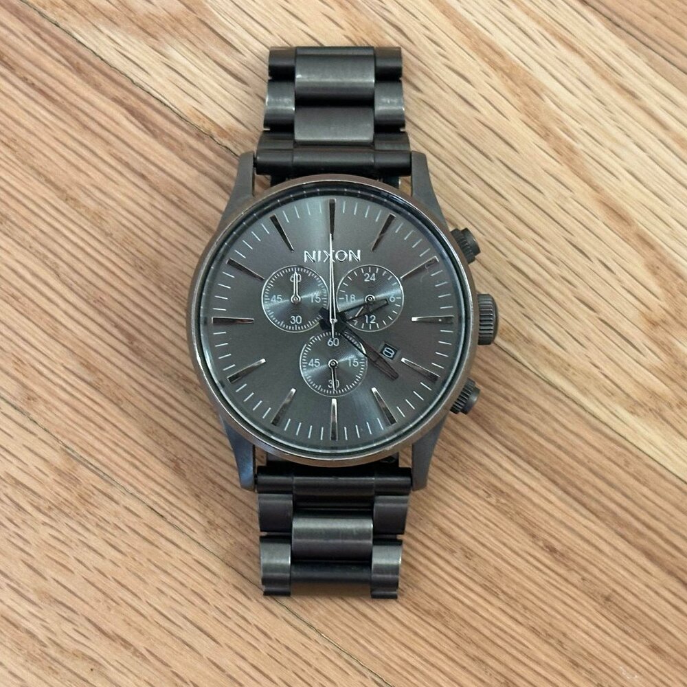 Men's Nixon Sentry Chrono Watch - All Gunmetal